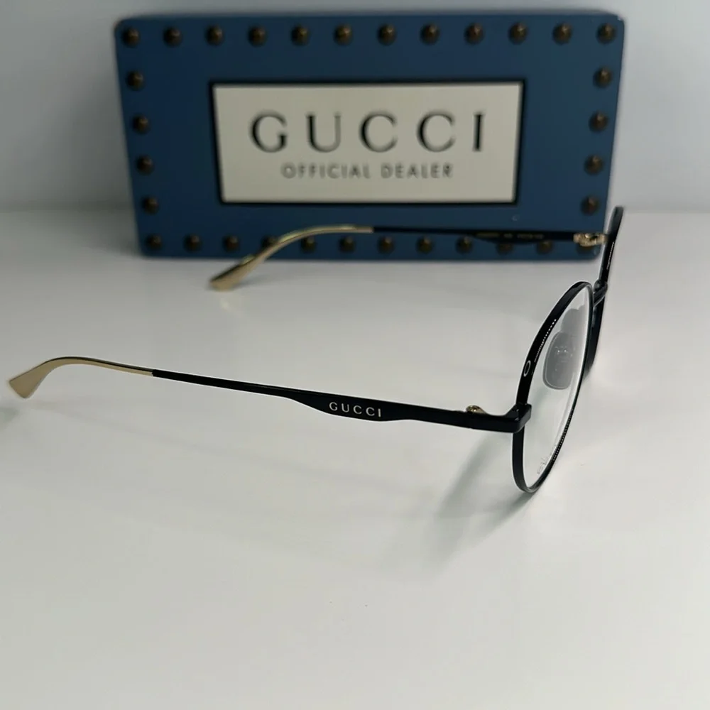 New Authentic GUCCI GG0337O Round Black Eyeglasses